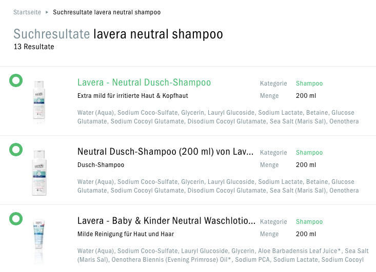 Bio Shampoo Auswahl